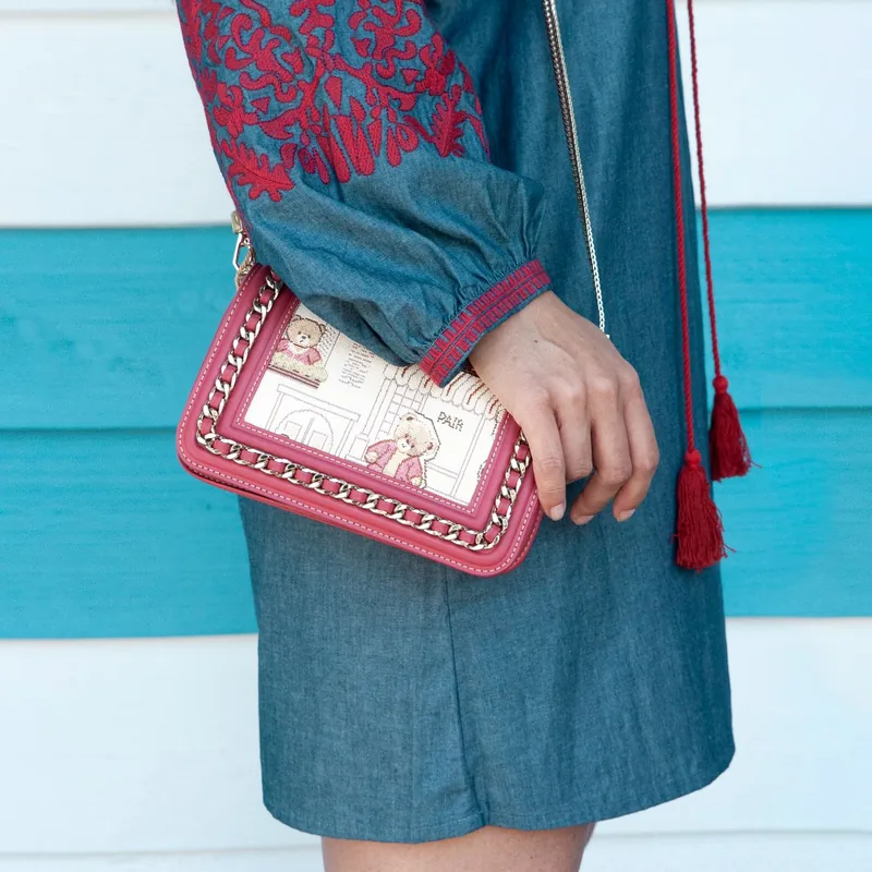 A hand-embroidered boho bag