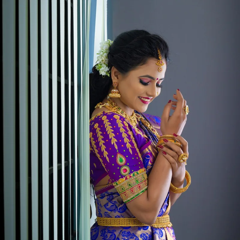 Banarasi silk saree with gold zari weave